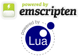 A small image with the text: Powered by Emscripten and Lua