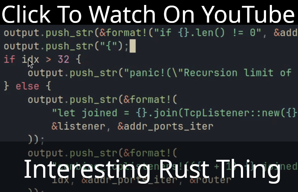 Thumbnail image for the interesting rust thing video